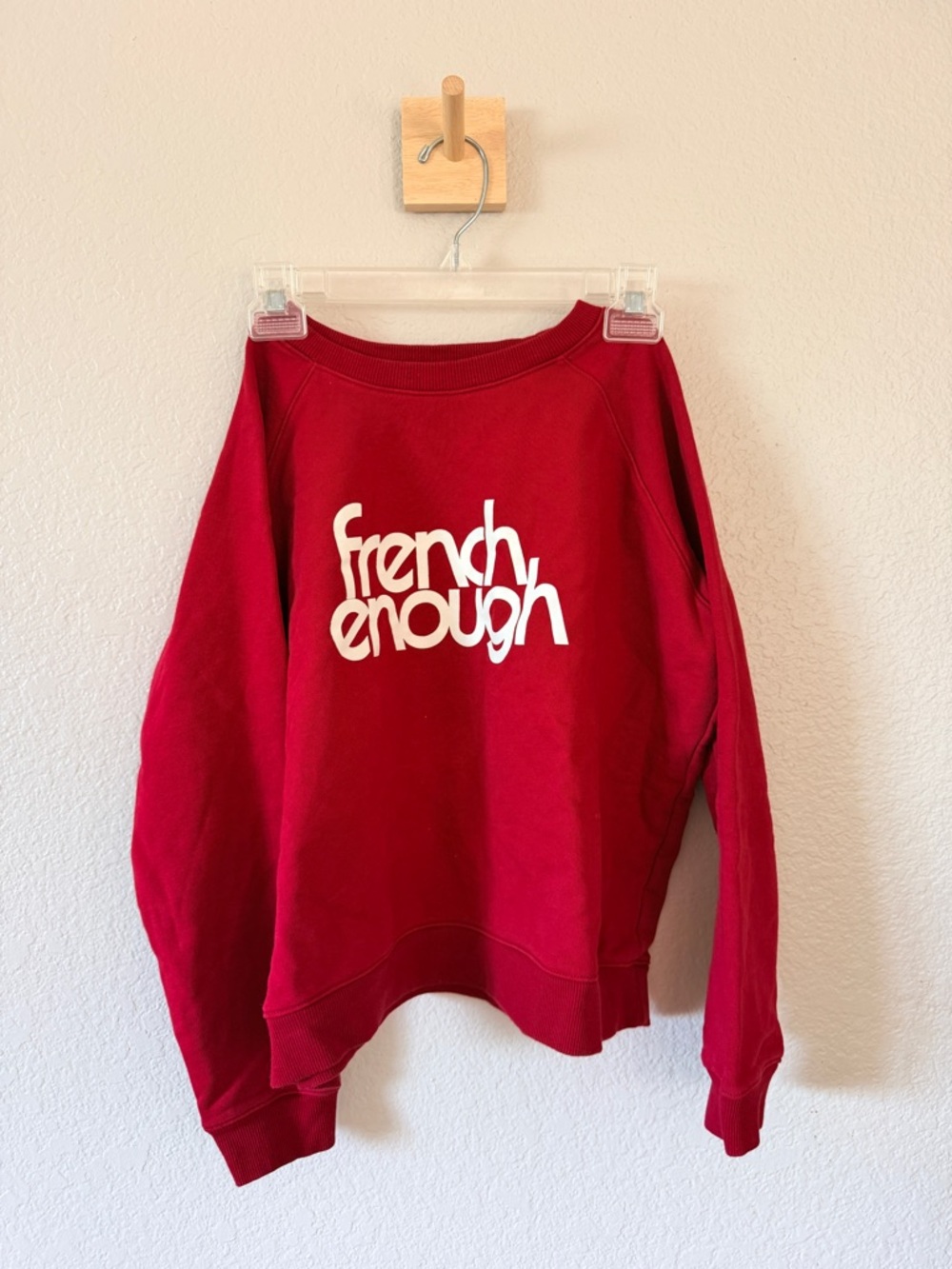 Red "french enough" Graphic Sweatshirt - Sézane-Style Unbranded